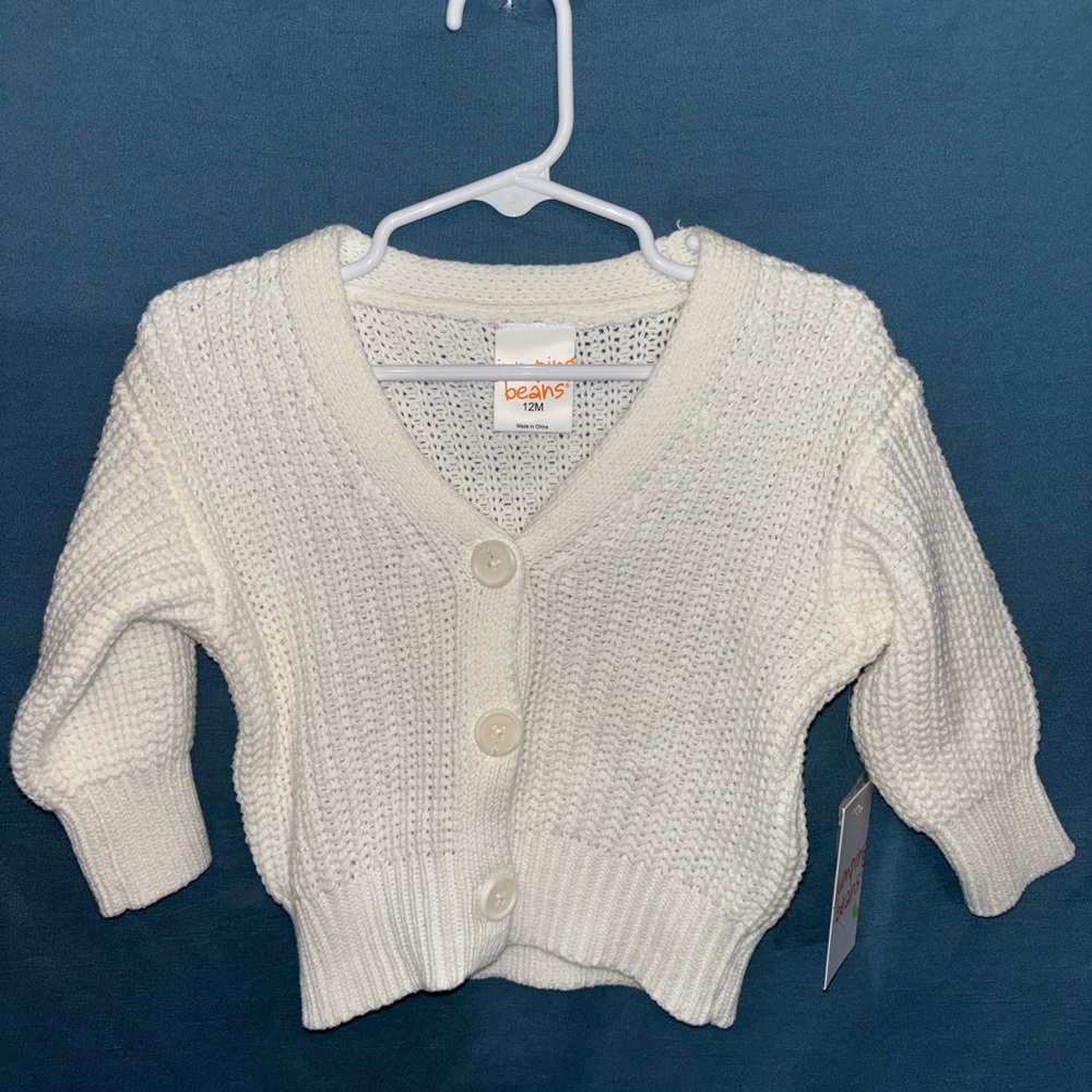 jumping beans Cream Knit Baby Cardigan